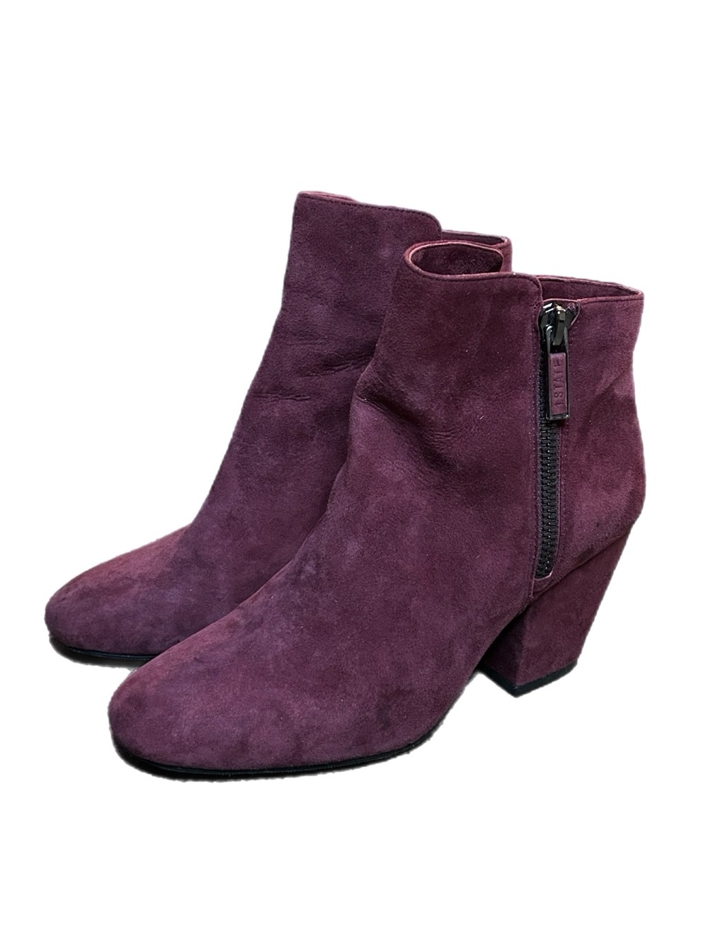 1.State Women's Suede Ankle Boots in Burgundy